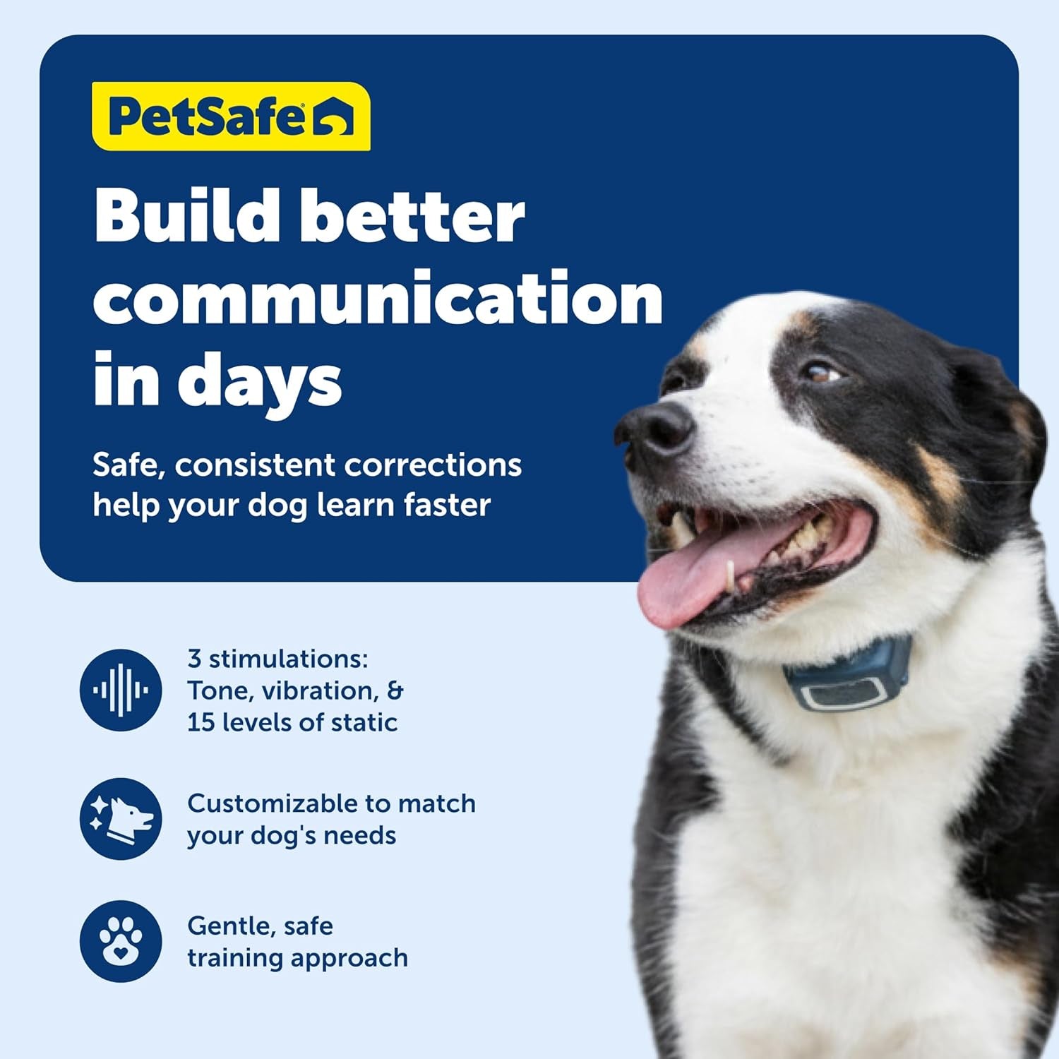 Petsafe 600 Yard Remote Training Collar Choose from Tone, Vibration, or 15 Levels of Static Stimulation Medium Range Option for Training off Leash Dogs Waterproof and Durable Rechargeable