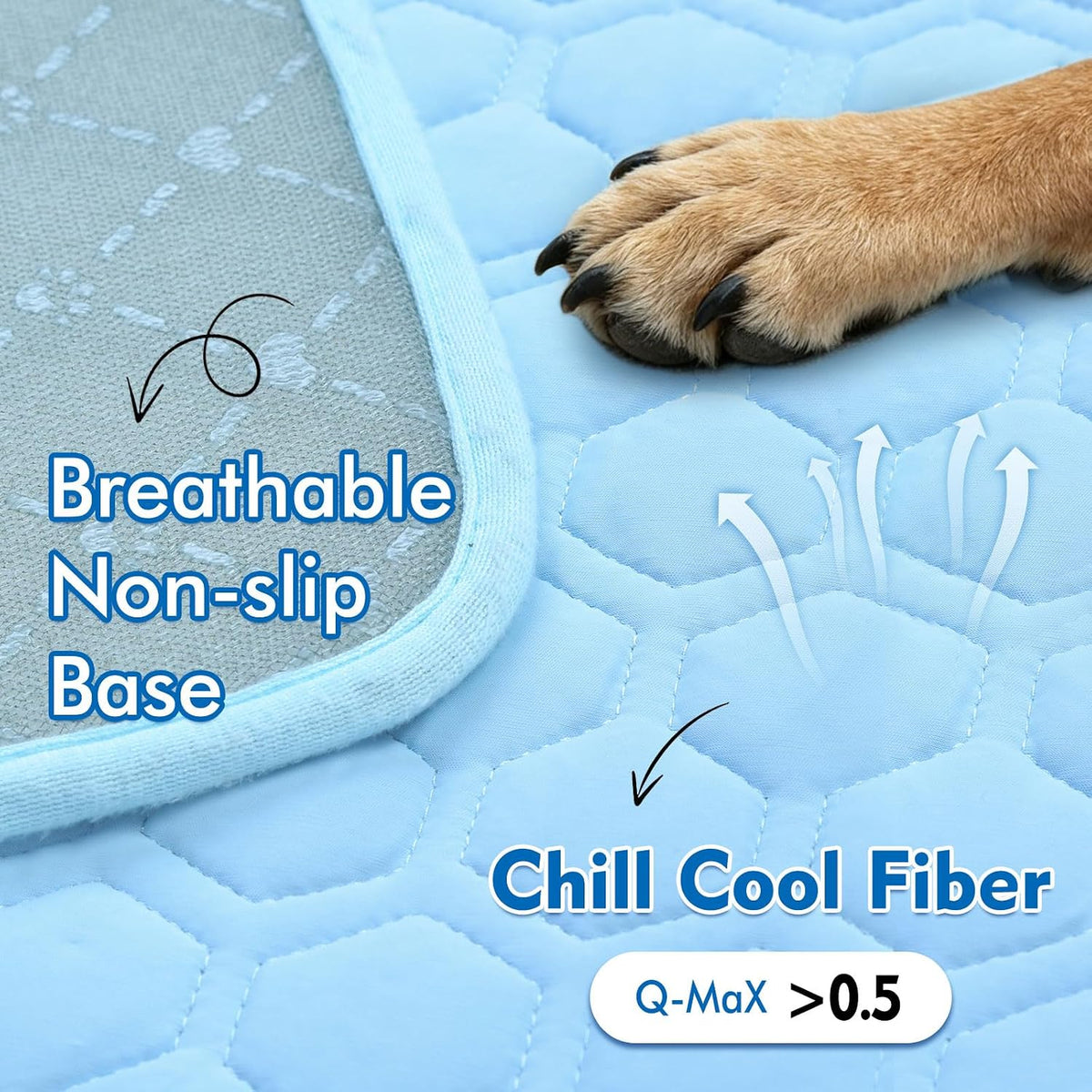 SISROL Arc-Chill Cooling Mat for Dogs & Cats, Anti-Slip Washable Cool Pad