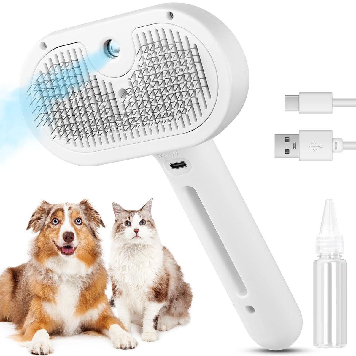 3-In-1 Self Cleaning Cat Brush for Indoor Cats & Dogs Shedding & Grooming