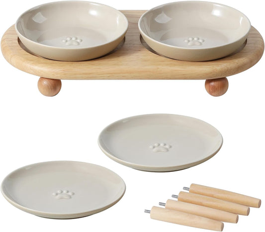 Havniva Elevated Cat Bowls, Cat Food and Water Bowl Set, Ceramic Cat Bowl