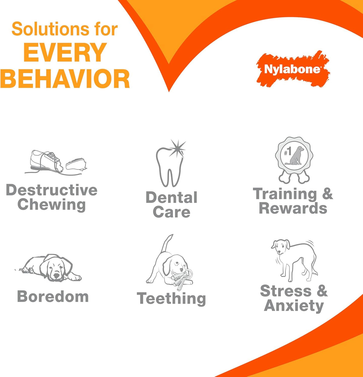 Nylabone Power Chew Antler Alternative Nylon Chew Toy for Dogs, Dog Toys for Aggressive Chewers, Venison Flavor, Medium/Wolf (1 Count)
