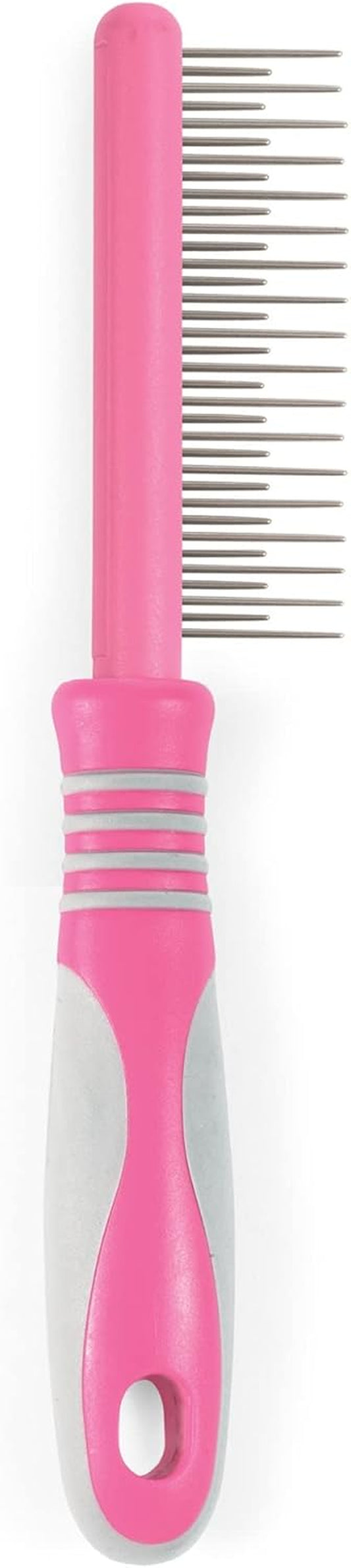 Ancol Ergo Cat Moulting Comb - Pink Grooming Tool for Long Haired Cats - Detangles Removes Loose Hair and Detects Fleas - Easy to Use Pet Care Accessory