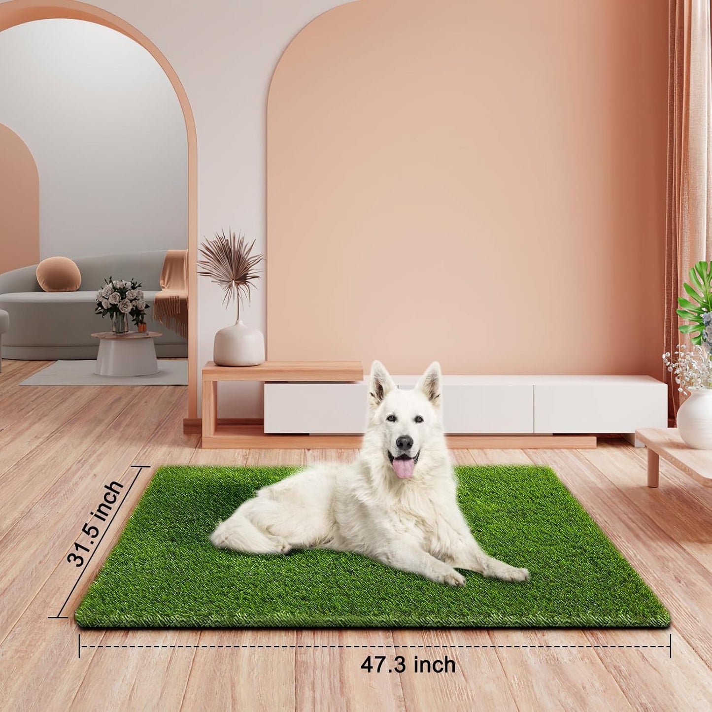 Coozero Artificial Grass, 47.3"X31.5" Professional Dog Grass Mat, Potty Training Rug and Replacement Turf Outdoor Rug Patio Lawn Decoration, Easy to Clean with Drainage Holes(47.3X31.5 Inches)