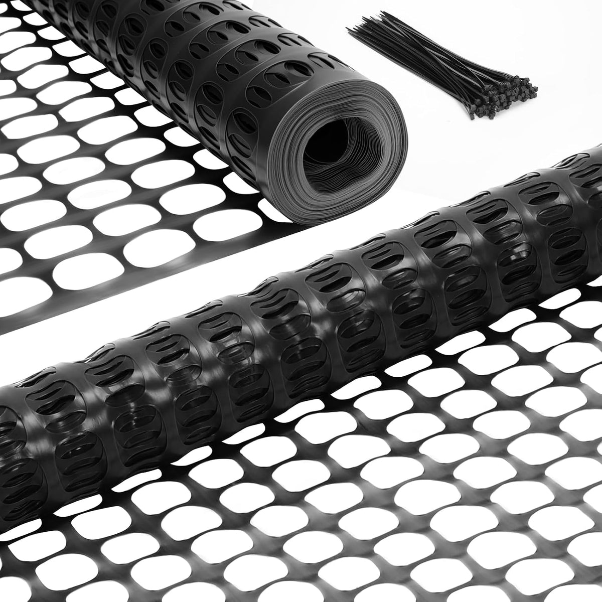 Ohuhu 4'X100'/10.7 LB Plastic Garden Fence Safety Fence, Black