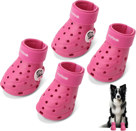 Dog Shoes Breathable Dog Shoe for Hot Pavement, Dog Booties and Paw Protectors, Non-Slip Waterproof Dog Sandals Boots (Pink, S: (2.3’’X1.8'')(L*W))