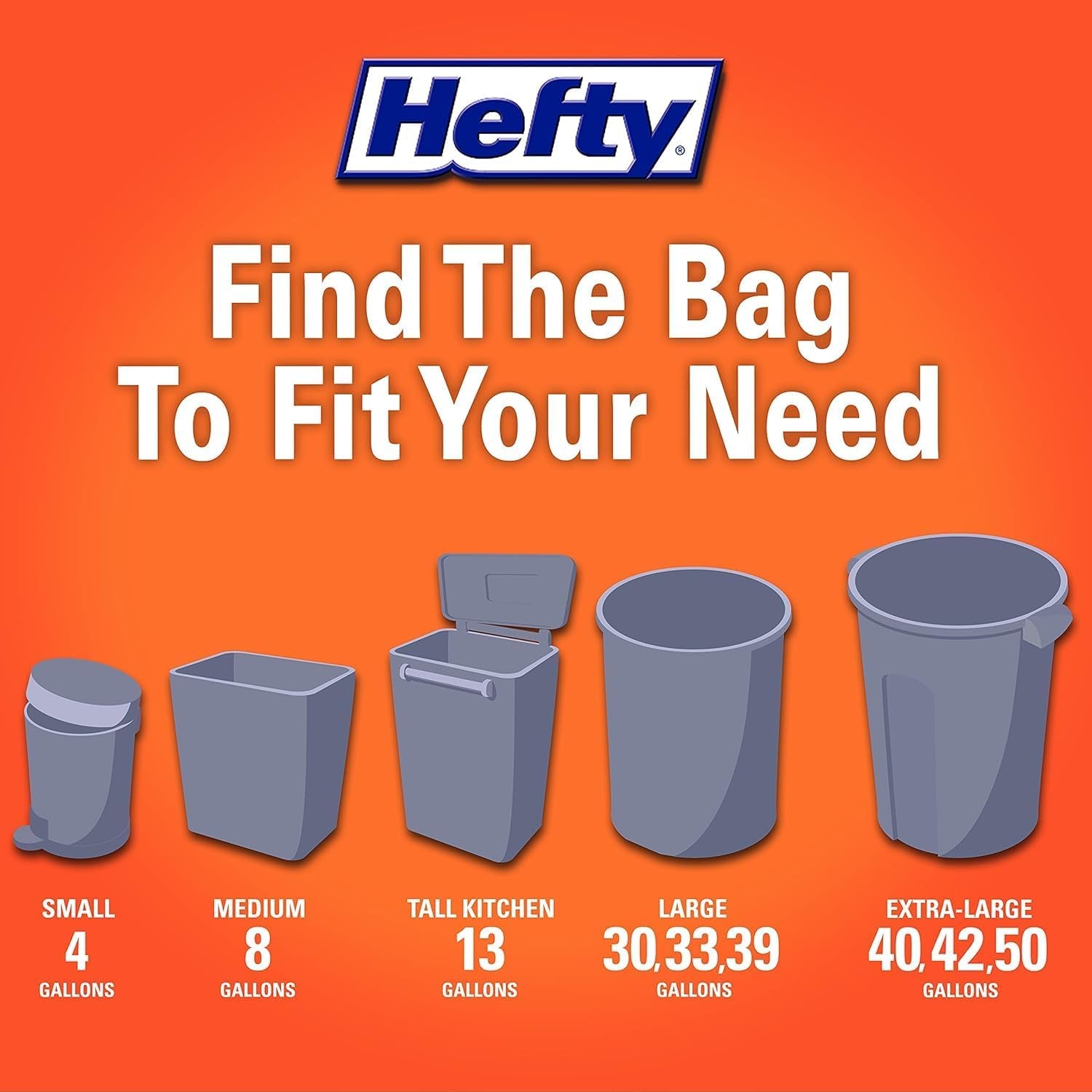 Hefty Small Trash Bags, Flap Tie, Lavender & Sweet Vanilla Scent, 4 Gallon, 26 Count