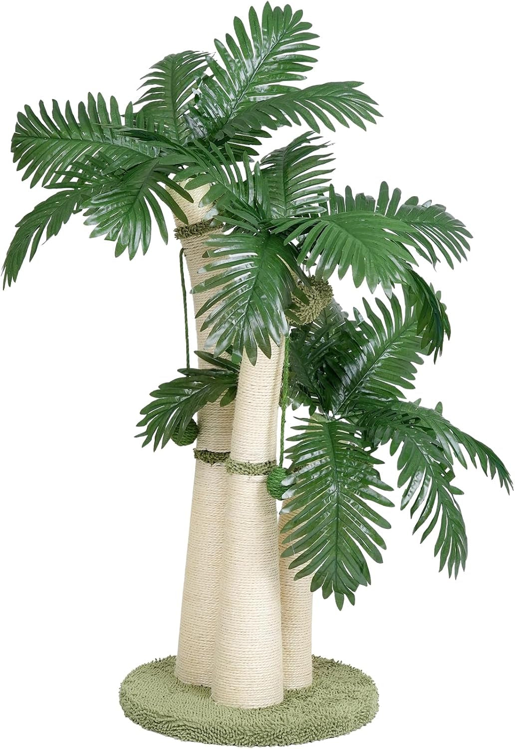 40”H Cat Scratching Post, Triple Palm Tree Scratching Posts
