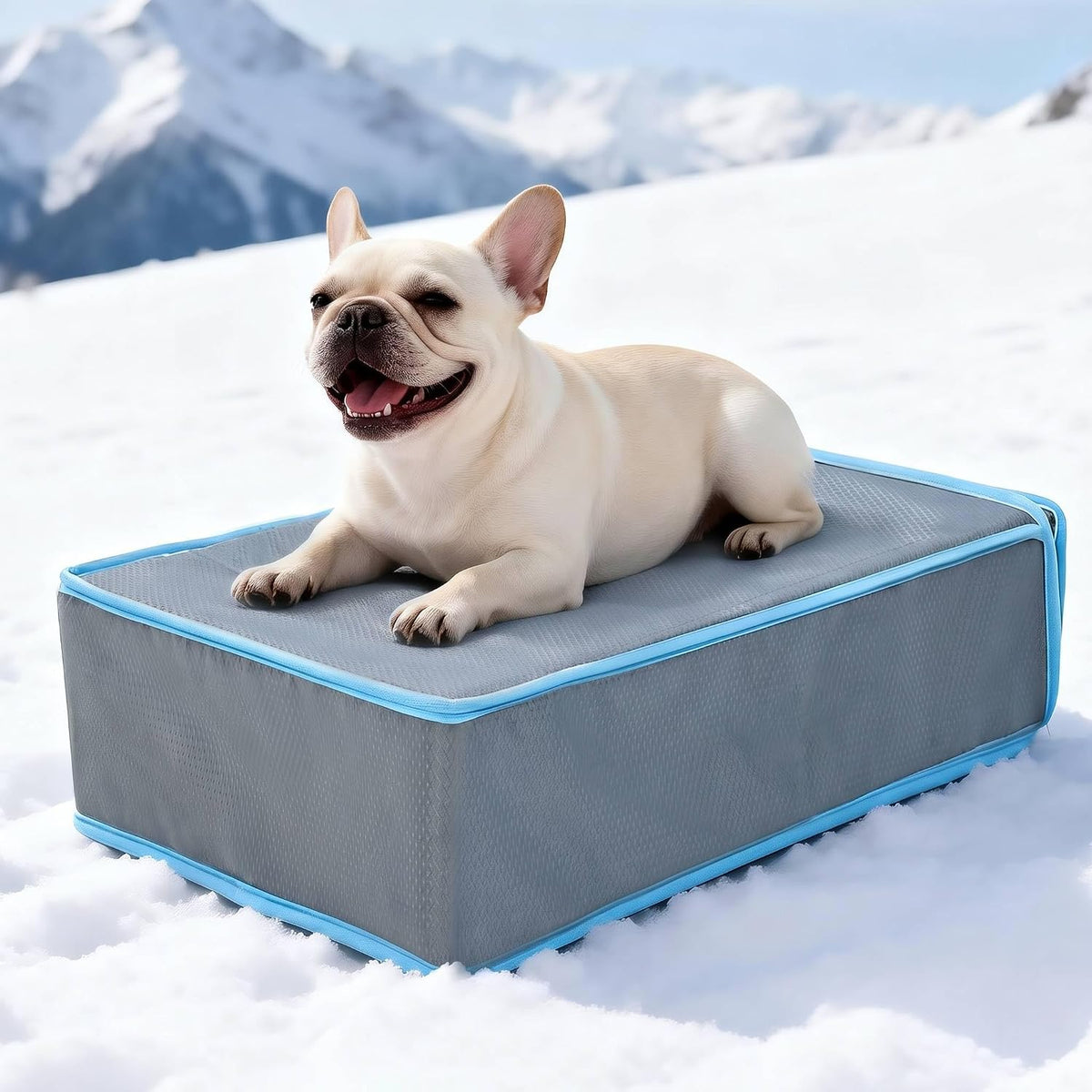 Ice Pack Dog Cooling Mat 51.5X38X14Cm, Small Medium Dogs, Grey
