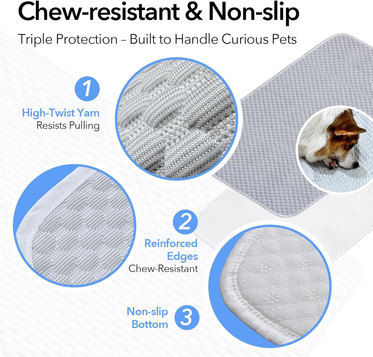 Cooling Mat for Large Dog 46"X36", Washable Waterproof Non-Slip Pad