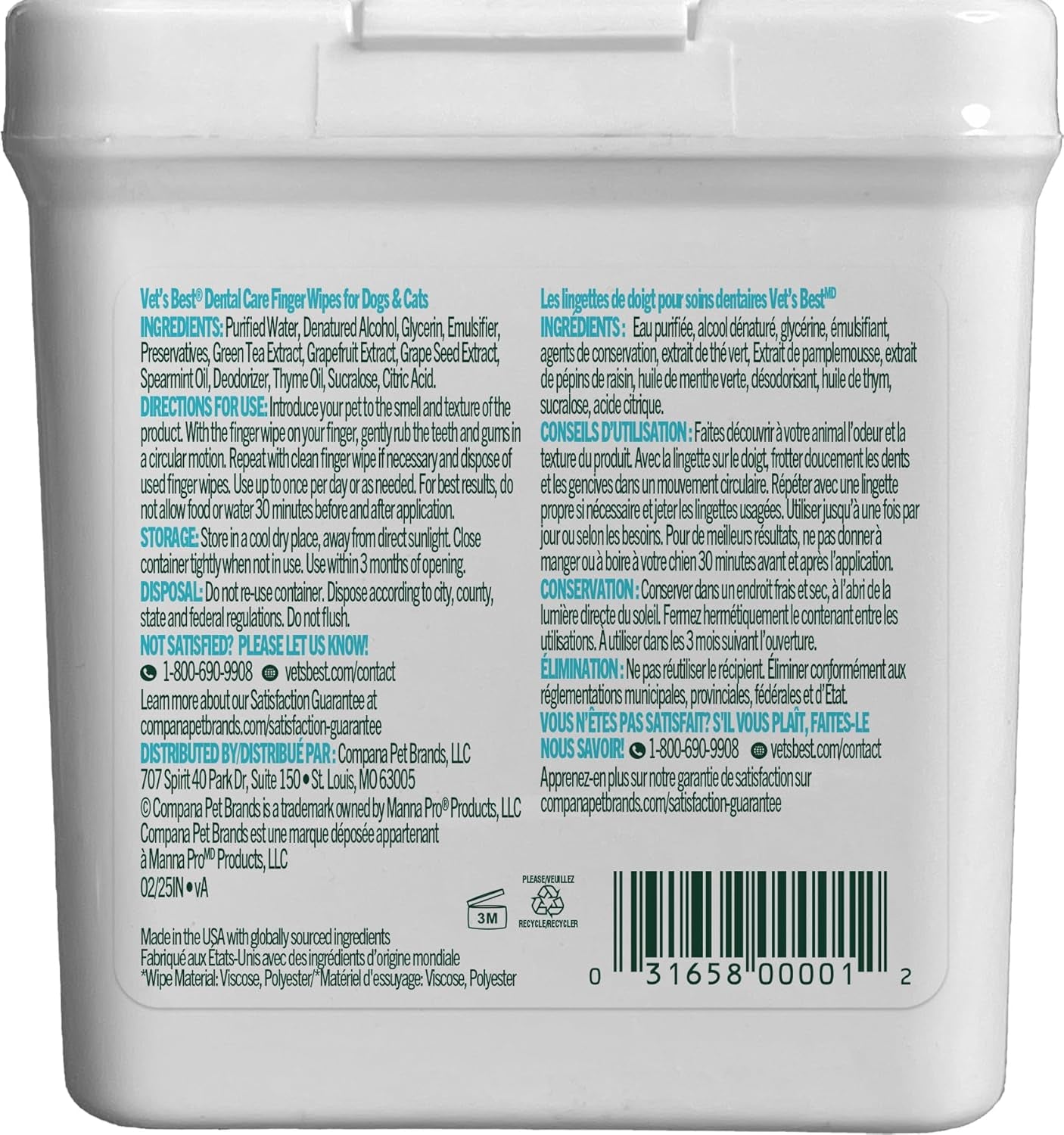 Vet'S Best Finger Dental Wipes for Dogs and Cats – Oral Care Wipes for Teeth Cleaning, Fresh Breath, and Tartar Control – Gentle Finger Pads for Pet Dental Hygiene and Plaque Removal – 50 Count