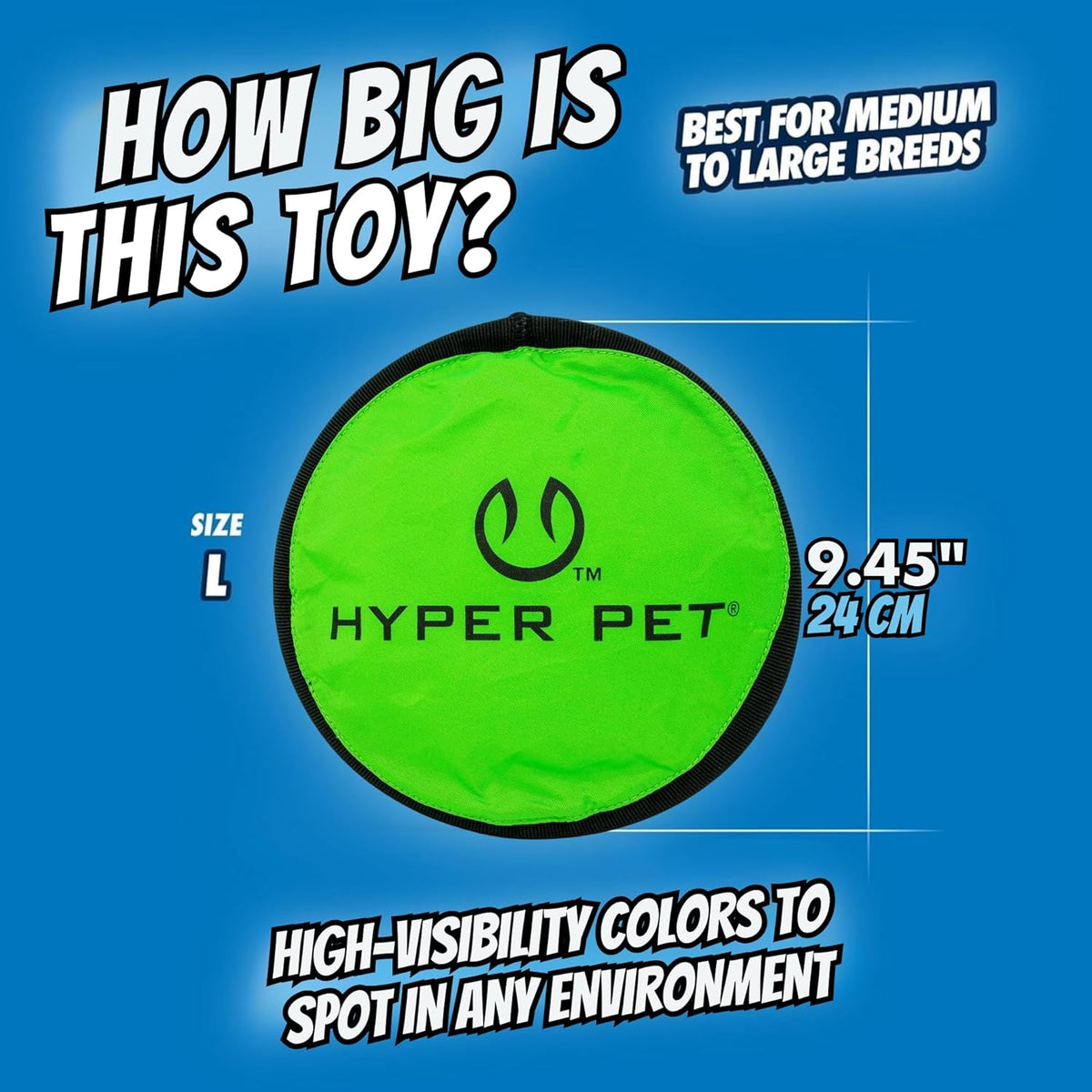 Hyper Pet Flippy Flopper Flying Disc Soft Dog Toy 9 Inch, Floats, 2 Pack
