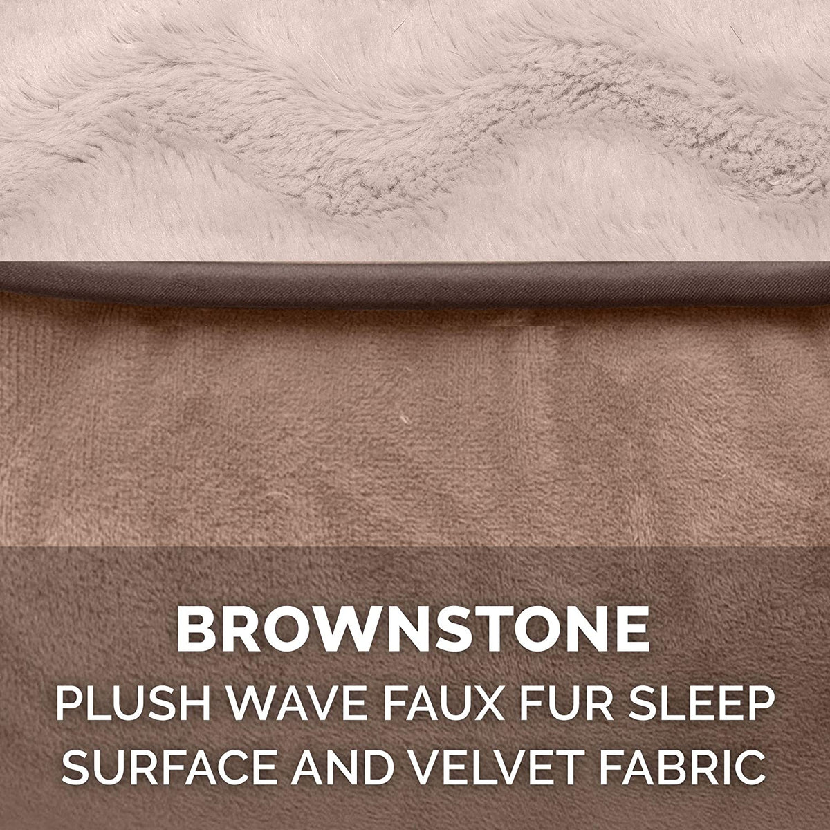 Furhaven Orthopedic Dog Bed for Large Dogs W/ Removable Bolsters & Washable Cover, for Dogs up to 125 Lbs - Plush & Velvet Waves Perfect Comfort Sofa - Brownstone, Jumbo Plus/Xxl