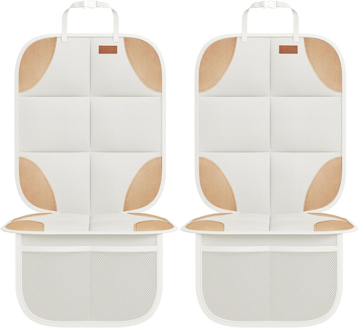 SMART ELF 2 Pack Car Seat Protector-600D Fabric Waterproof (Beige Brown)