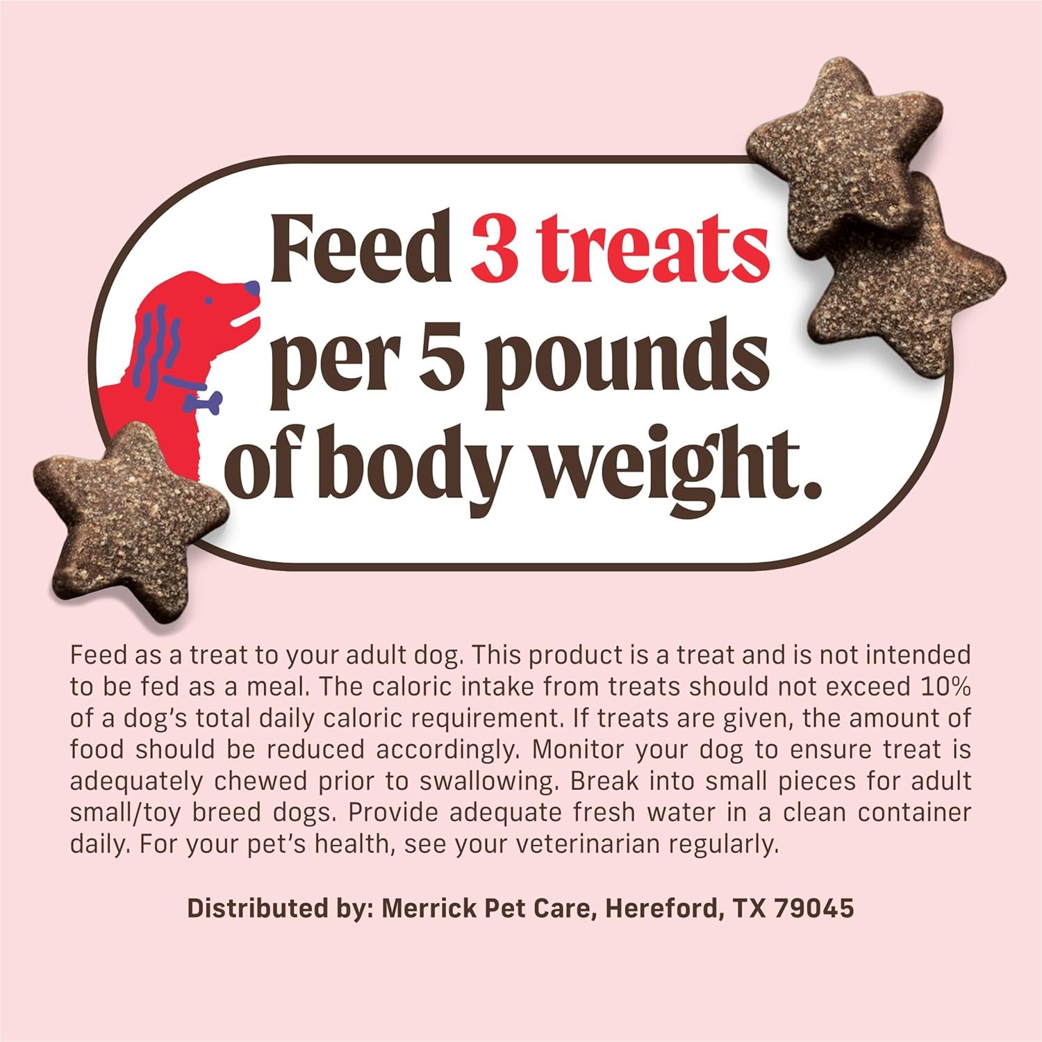 Merrick Power Bites Natural Soft and Chewy Real Meat Dog Treats, Grain Free Snack with Real Beef Recipe - 6 Oz. Bag
