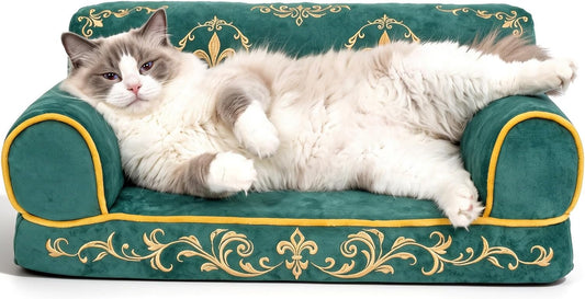 Luxury Cat Couch Bed, Orthopedic Pet Sofa, 24 Inch