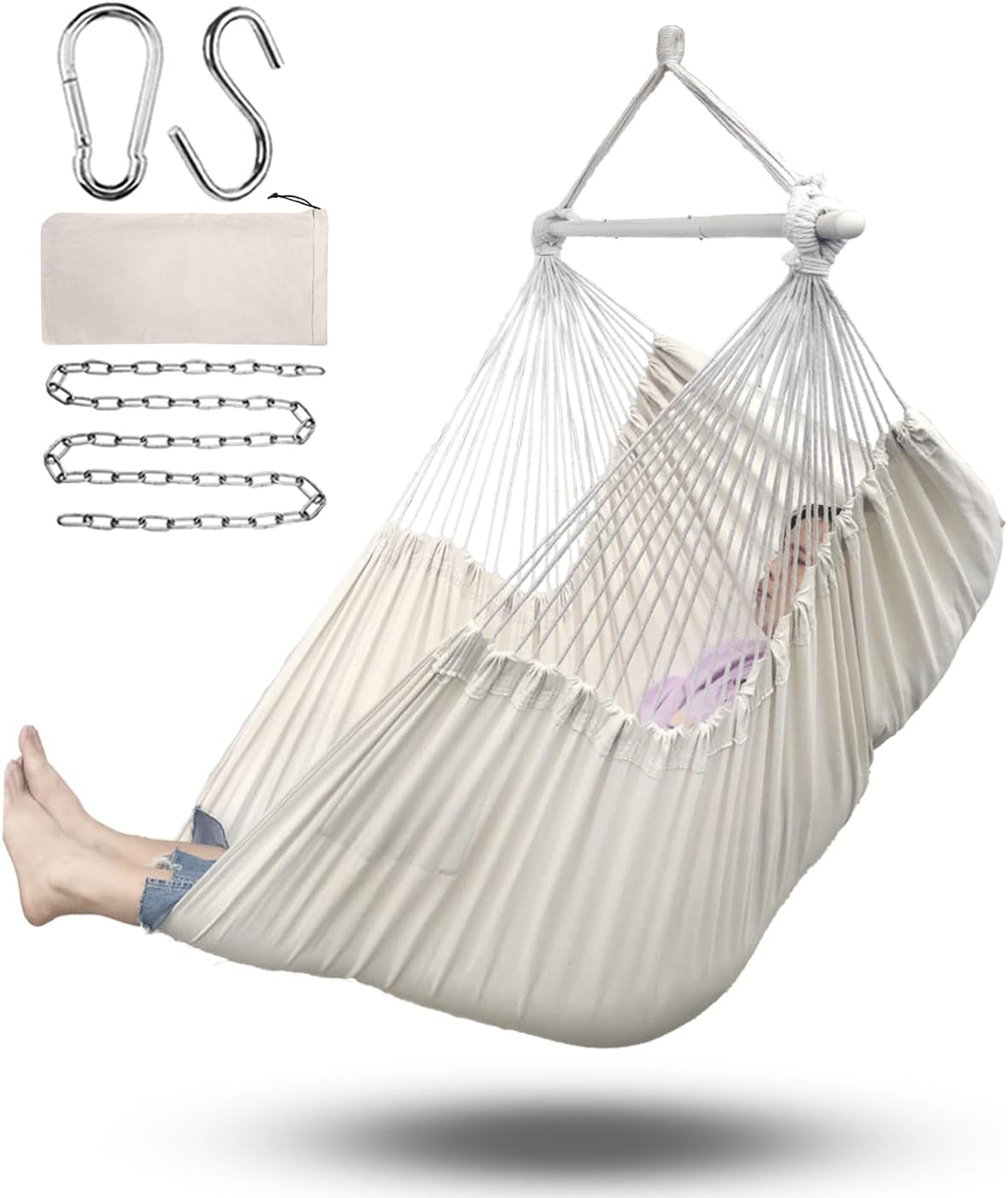 ADVOKAIR Hammock Chair Swing XXL, 1/3 Larger than Standard, 500Lbs