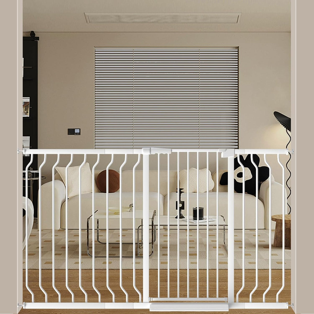 ALLAIBB 40.55" Extra Tall Baby Gate 29.92-62.60" Wide Dog Pet Gate White