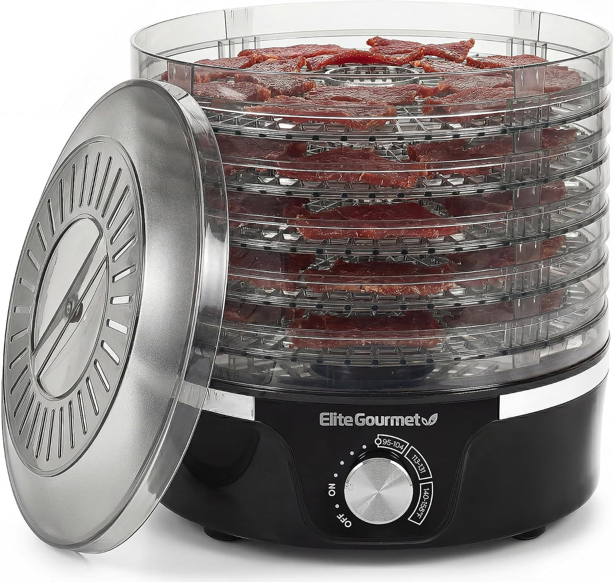 Elite Gourmet Electric Food Dehydrator, 5 Bpa-Free 11.4” Trays, 350W