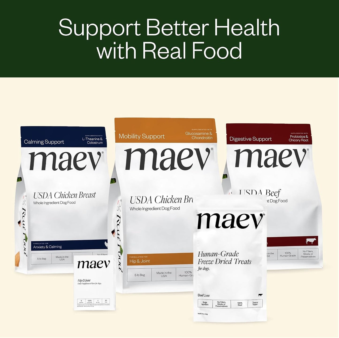 Maev Human-Grade Freeze Dried Raw Beef Liver Treats | 100% USDA Certified Single-Ingredient | Healthy, Human-Grade Dog Snacks | Perfect for Training & Sensitive Diets