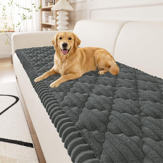 Smiry Couch Cover for Dogs Washable, Non Slip Fuzzy Pet Sofa Protector