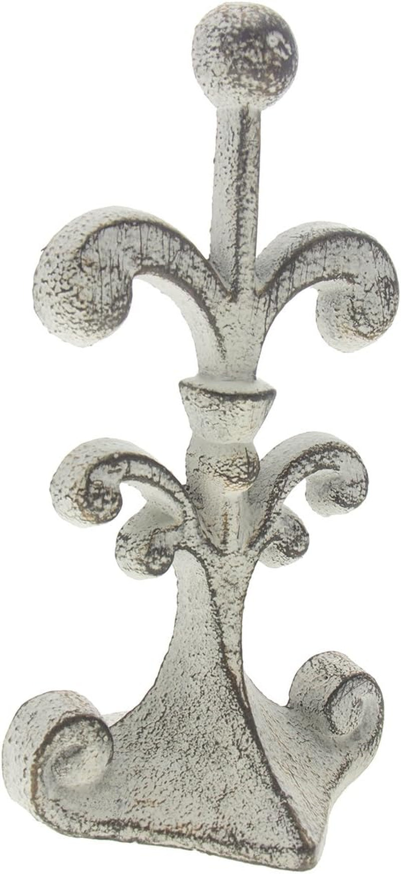 Comfify Antique White Fleur De Lis Cast Iron Door Stop – 4X3.5X7.75