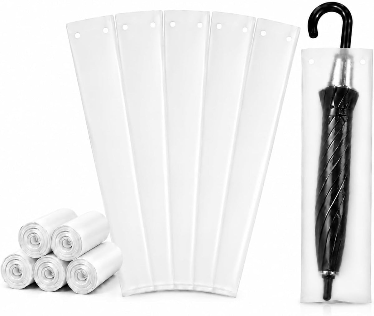 Gueevin 500 Pcs Clear Disposable Wet Umbrella Rain Bags, Standard