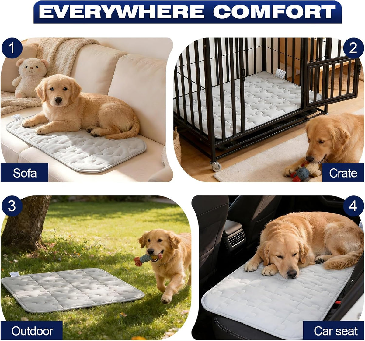 Cooling Dog Mat X-Large, Breathable 3D Mesh No-Gel Pad, Gray