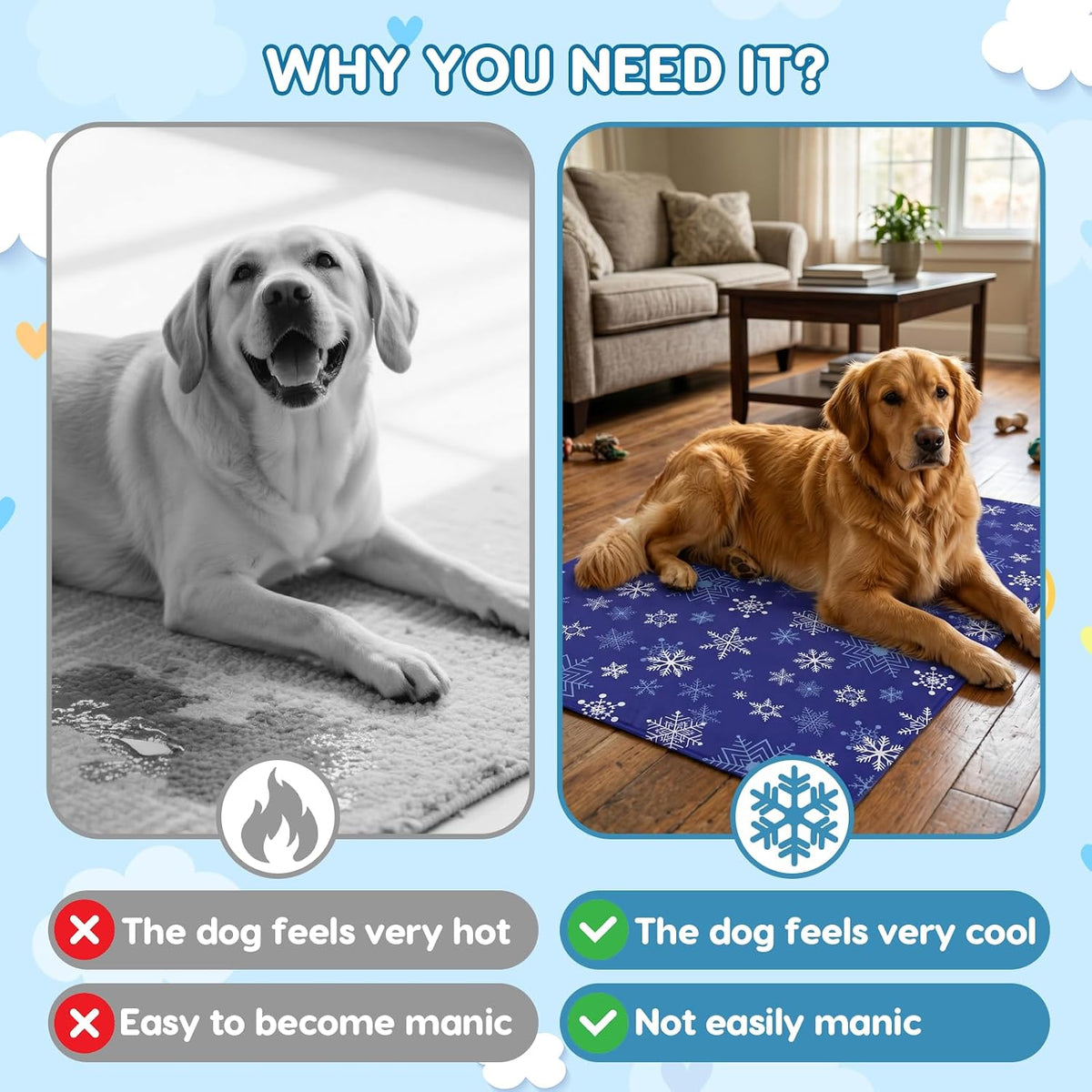 Dog Cooling Mat, Water Fillable, Upgraded Scratch Resistance