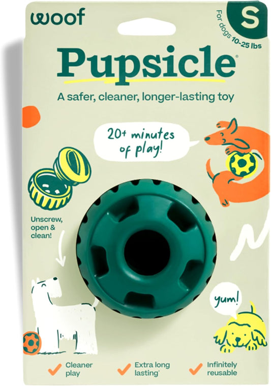 WOOF Pupsicle Interactive Dog Ball Toy for Dogs Small 10-25 Lbs - Green