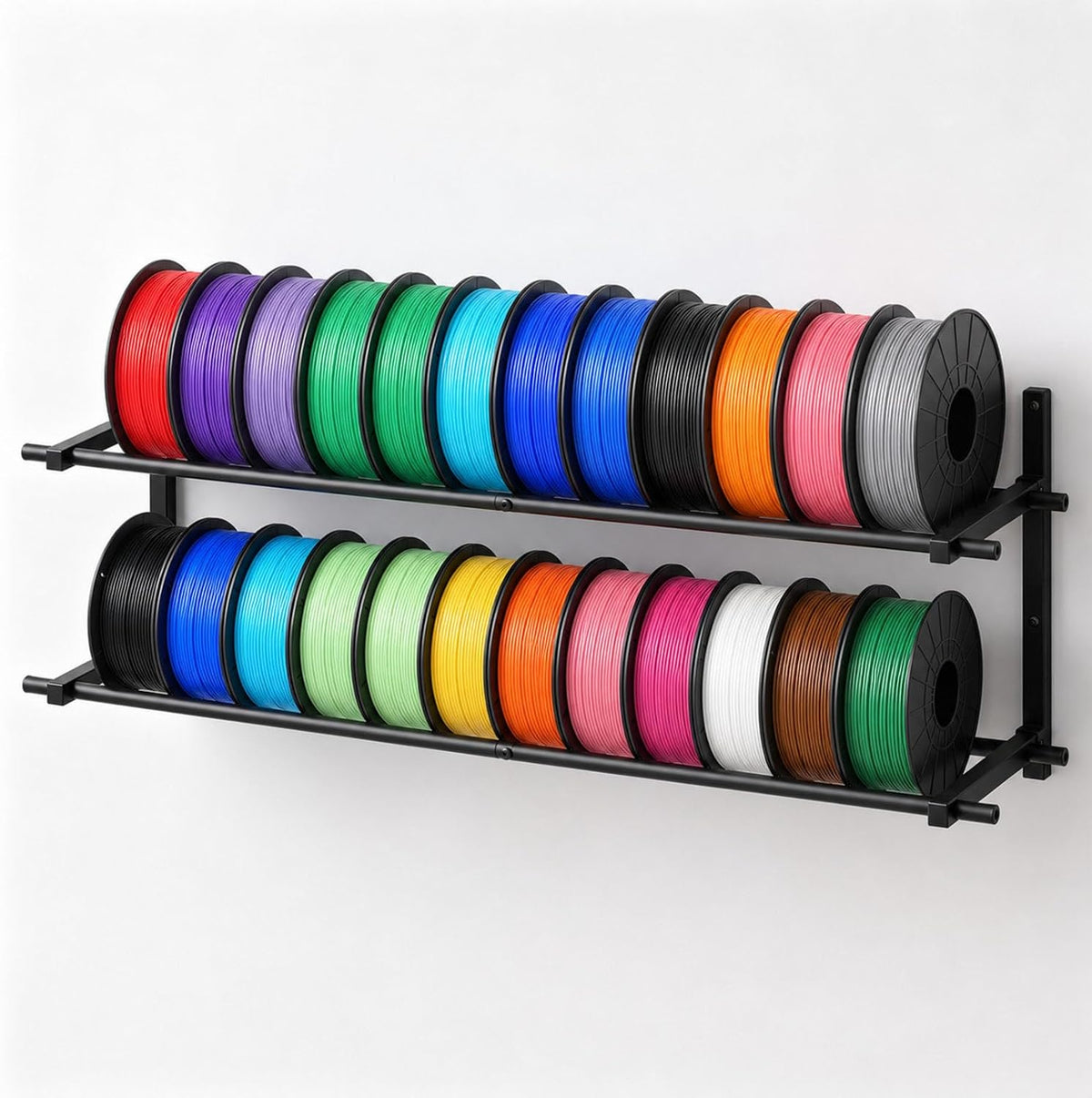 3D Printer Filament Storage Rack Wall Mount 2 Tier