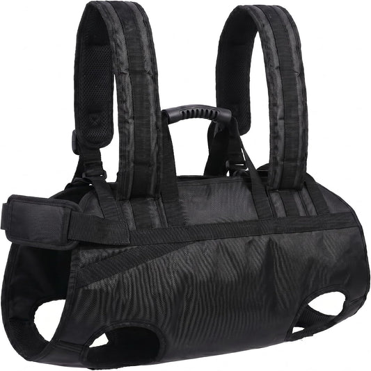 2 in 1 Dog Lift Harness Backpack Carrier, Full Body Support Sling for Senior Injured Disabled Dogs, Adjustable Pet Mobility Aid for Post Surgery Recovery Travel Hiking Car Rides, XL