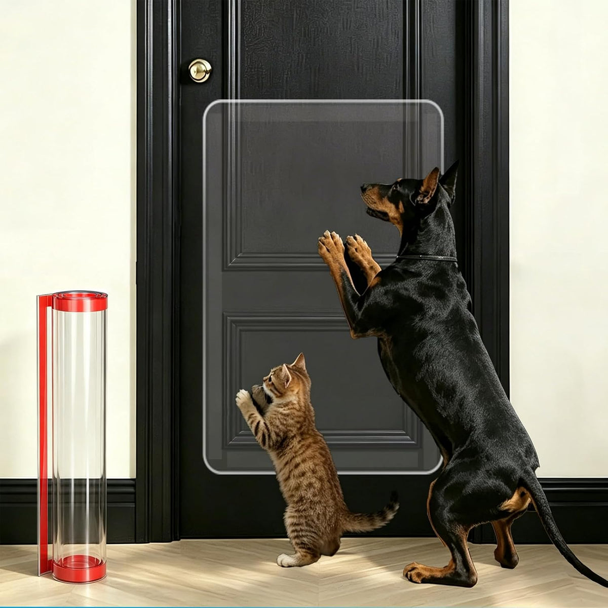 Majewel 15.7X23.6”Door Protector from Dog Scratching,Clear PVC Door Guard