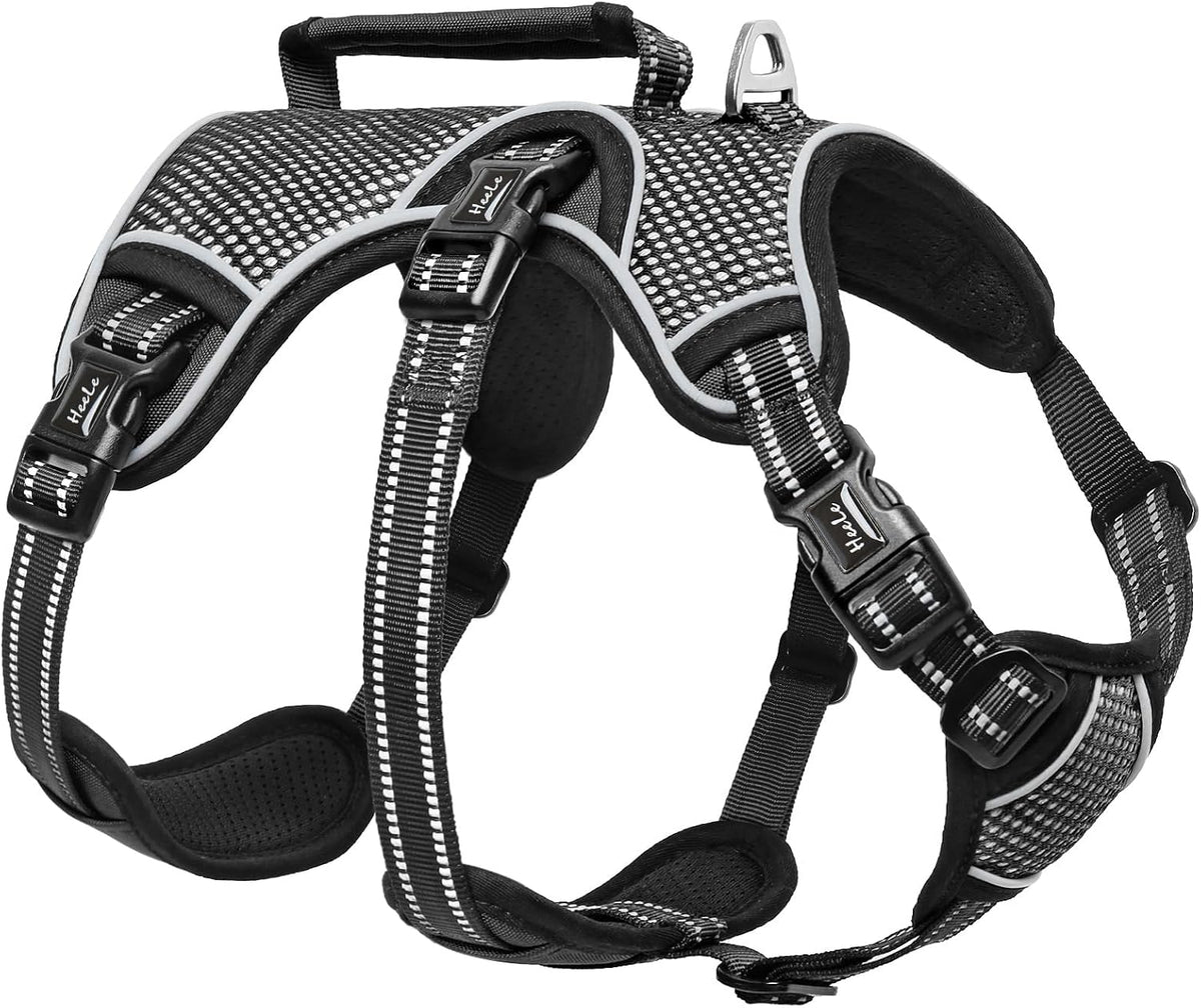 HEELE Dog Harness, Escape Proof Dog Harness, Release on Neck, No Pull Reflective Adjustable Vest with Durable Handle, Dog Harness for Outdoor Training Walking, Dog Harness for Big/Active Dogs, XL