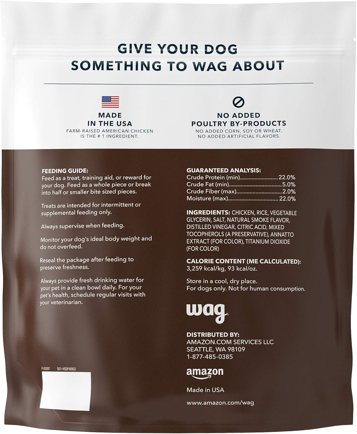 Amazon Brand - Wag Dog Treats, Chicken and Waffle Bites, 24 Oz Resealable Pack of 1