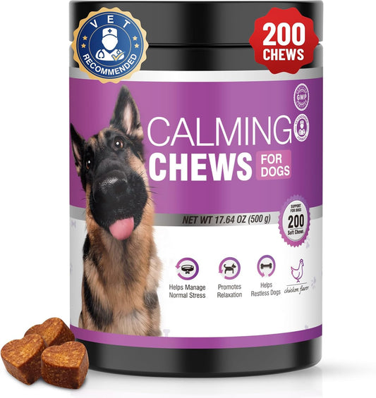 Calming Chews for Dogs 200, Dog Calming Chews Anxiety Relief with Melatonin