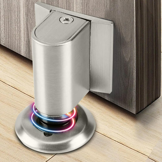 Door Wedge Stopper, New Magnetic Doors Stoppers for Bottom of Door, No Drill Invisible Doorstops for inside Door, Heavy Duty Magnetic Doors Catch Holder, Keep Doors Open (Brushed Nickel)