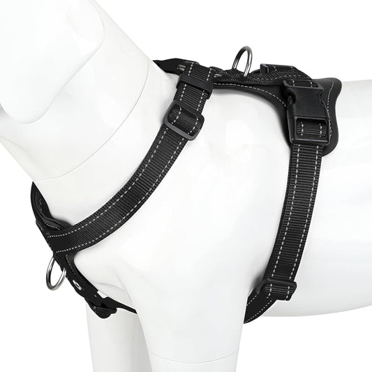 Plutus Pet No Pull Dog Harness with Leather Accents, Adjustable Reflective