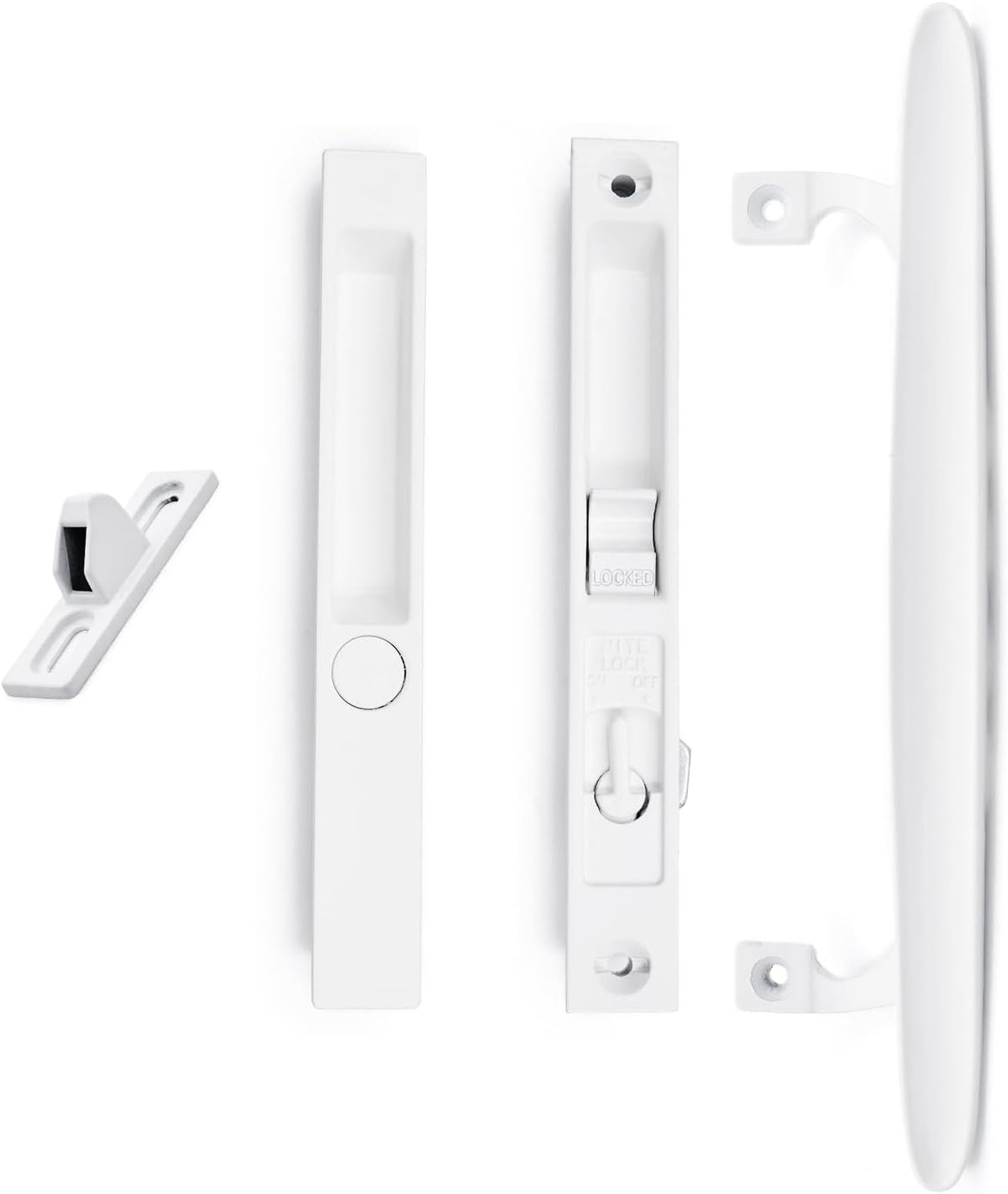 Sliding Glass Door Lock Handle, 6-5/8" H.C. Non-Keyed Night Lock