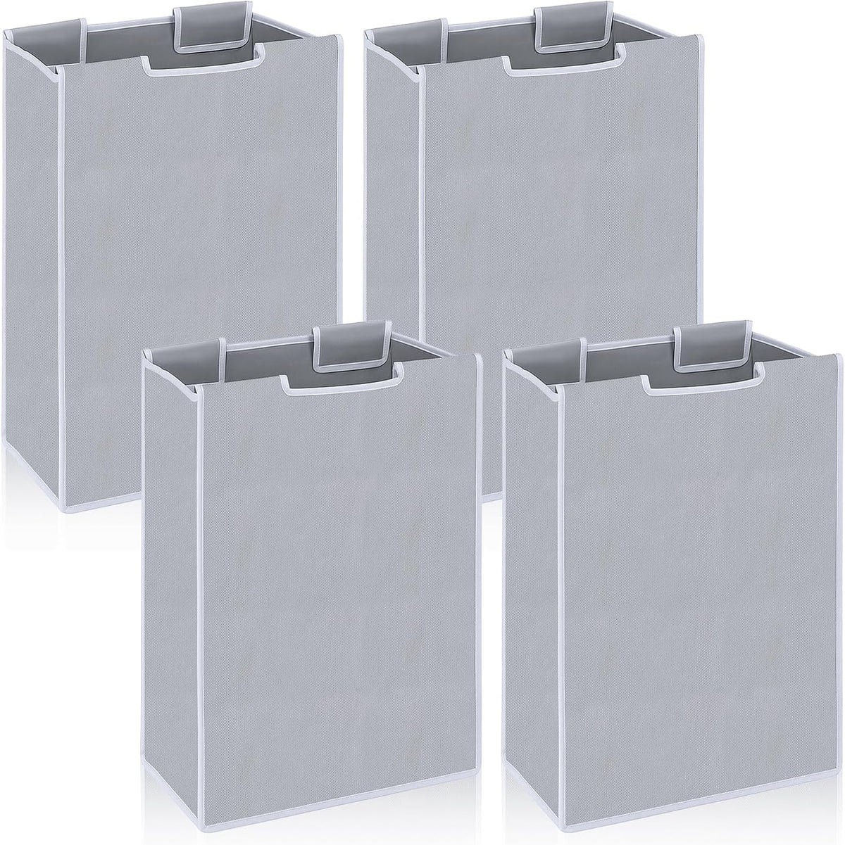 4 Pcs Laundry Sorter Replacement Bags, Removable Hamper Cart Storage Organizer, Gray Oxford Cloth, No Hooks, 22 X 15 X 9 Inches