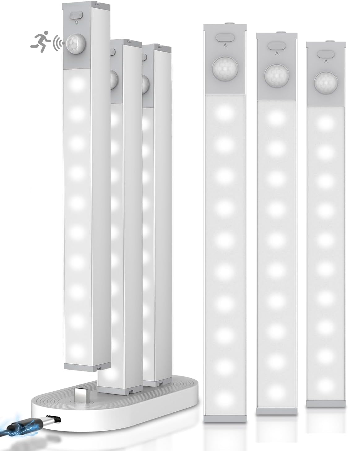 GOODEA 7" under Cabinet Lighting with Charging Station, 6 Pack