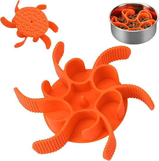 Dog Slow Feeder Bowls Silicone Spiral Pet Food Feeder Insert to Slow Eating