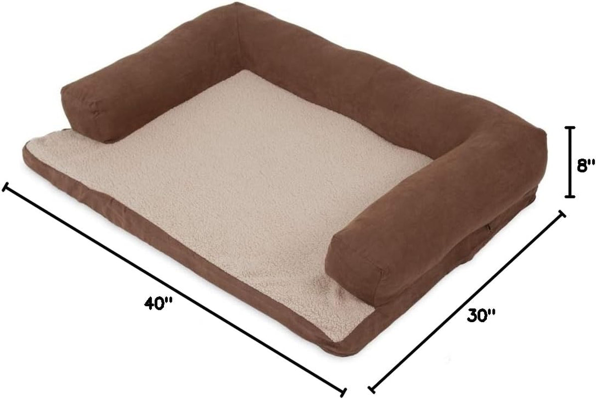 Aspen Pet Bolster Orthopedic Pet Bed, One Size, 40 X 30 Inches, Made in USA