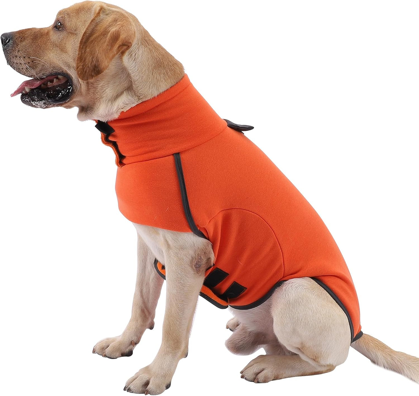 Dog Winter Coat, Fleece Dog Sweater, Cold Weather Jacket Vest Shirt Pajamas Jumpsuit Apparel Pet Outfits for Walking Hiking Sleep, Orange 3XL