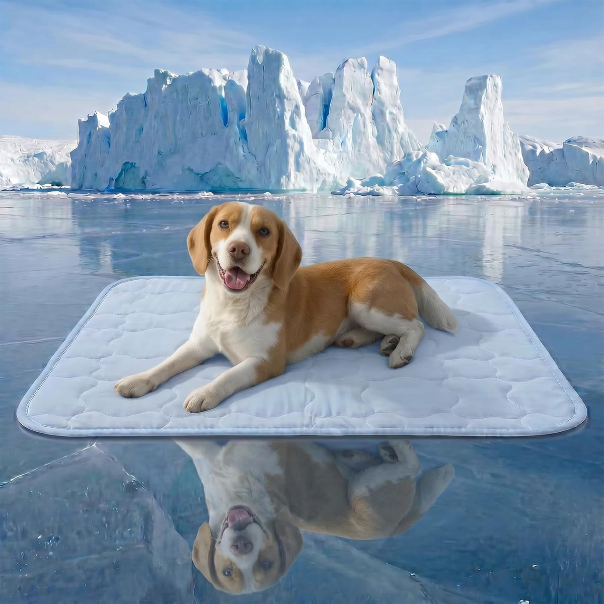 Pet Cooling Mat for Dogs, Breathable & Washable Cold Pad for Large Dogs, Thin & Portable Dog Bed for Crate Kennel Car Sofa Floor, Q-Max>0.4 Indoor Outdoor Summer Use, 36X24, Blue