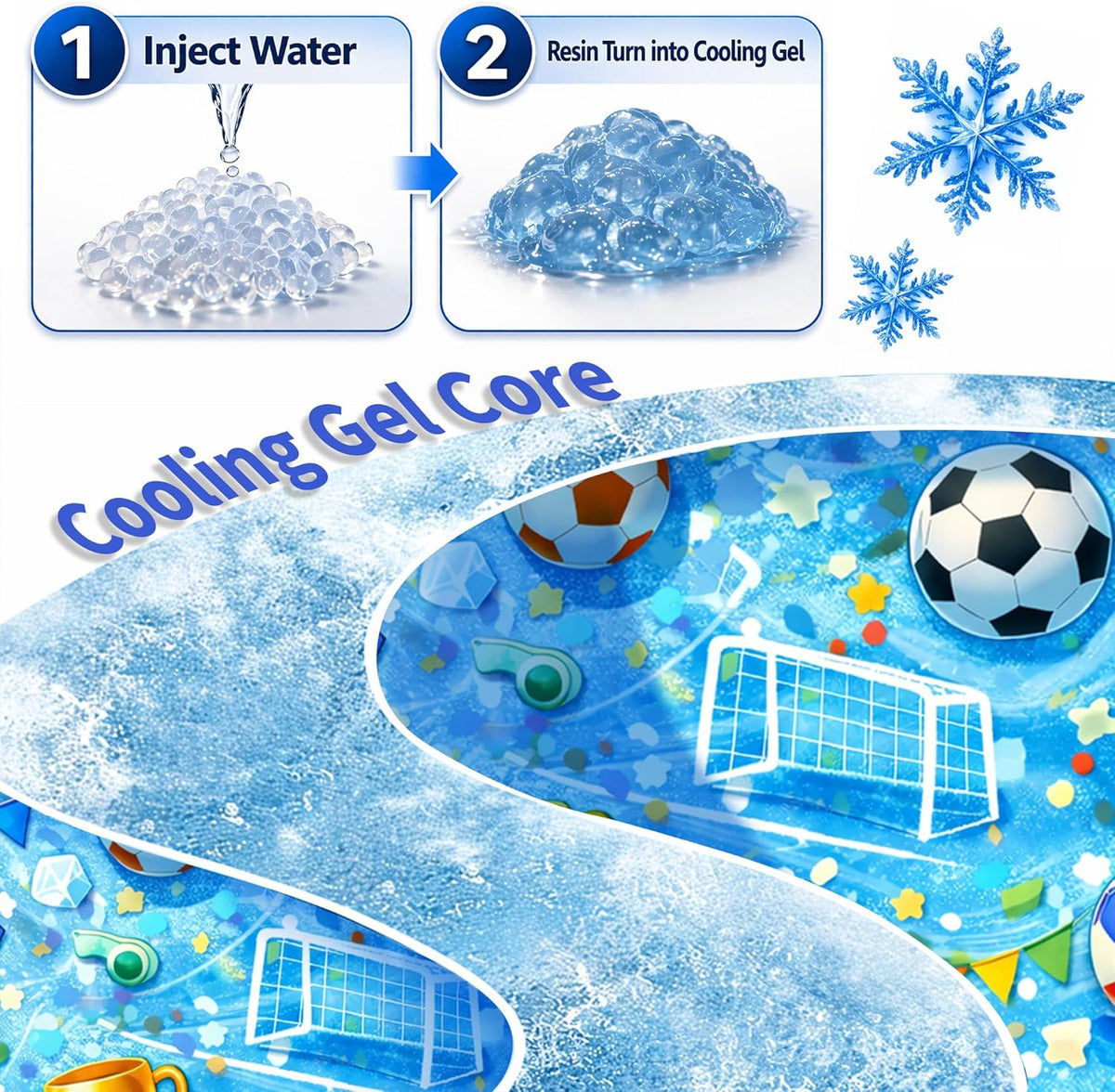 Dog Cooling Mat, Water-Activated Gel Ice Pad for Dogs&Cats, Self-Cooling Mat Soccer Fan Dog Gifts, Waterproof Wipe-Clean, Soccer-Themed Summer Beds for Outdoor&Indoor Large/Medium/Small Pets