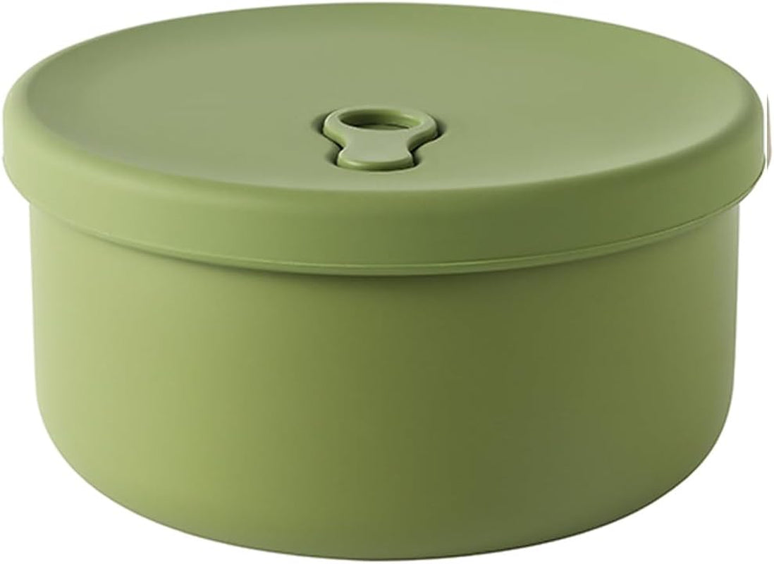 Silicone Food Storage Container - Unbreakable Bpa-Free with Microwave Vent Airtight Leakproof Lid Bowl with Lid for Kitchen Lunch Boxes Freezer & Dishwasher Safe (Avocado Green, 24Oz)