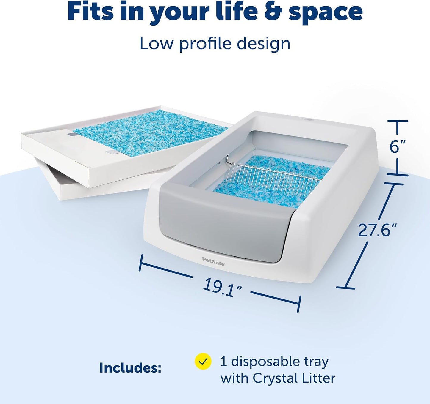 Petsafe Scoopfree Crystal Classic Self-Cleaning Litter Box System – Automatic Cat Litter Box - Advanced Odor Control – Includes Disposable Crystal Litter Tray (PAL00-17296)