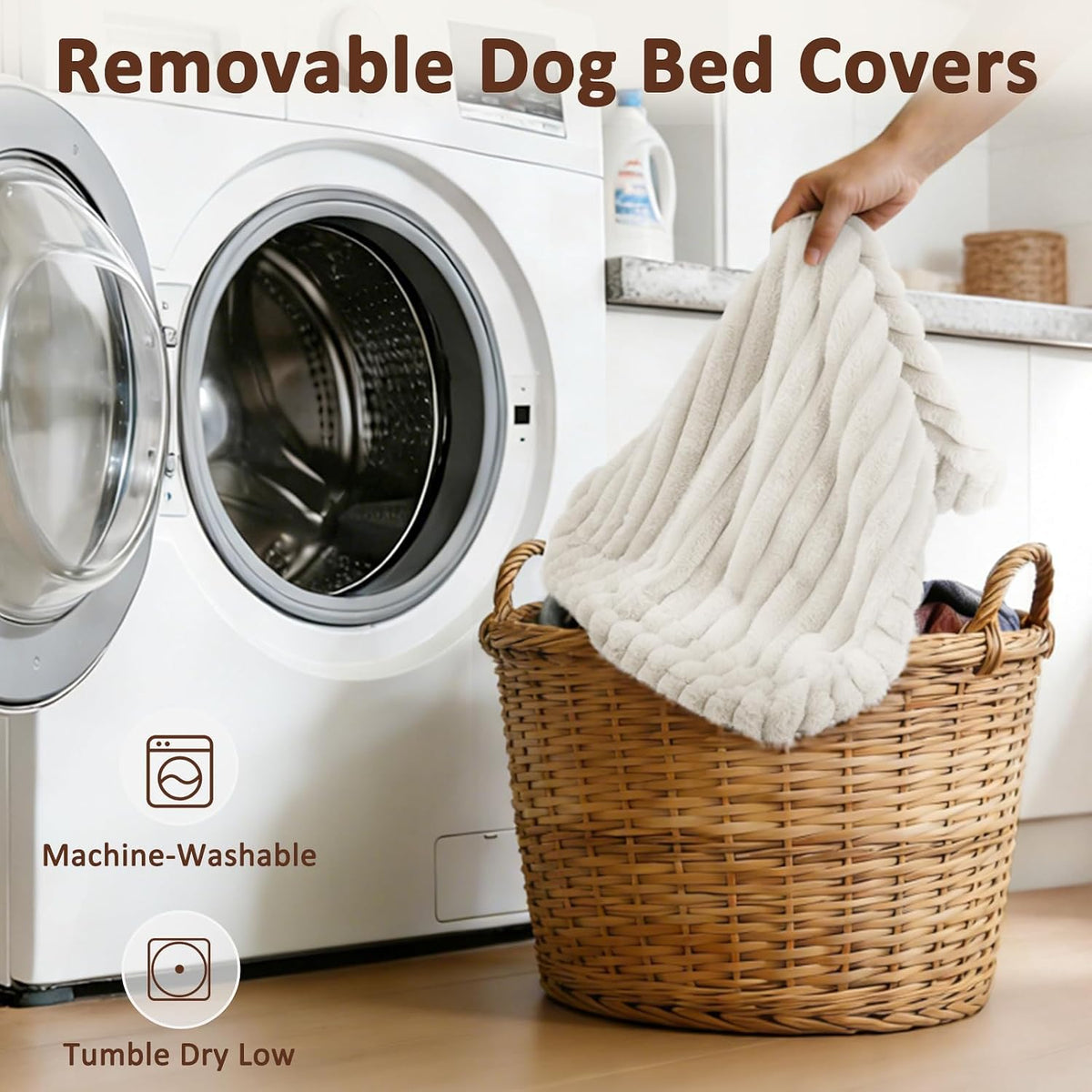 FURTIME XL Dog Beds Large Sized Dog, Washable Dog Bed for Crate, 35"