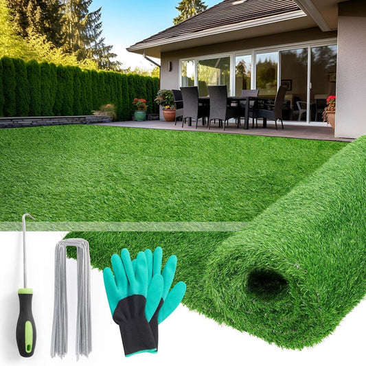 Artificial Turf Grass Outdoor Indoor 3Ft X 5Ft, Fake Grass Synthetic Realistic Turf Rug Carpet with Drainage Holes for Garden Lawn Landscape Balcony Patio Decoration, Pet Friendly Grass Mat