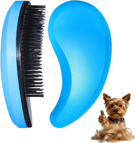 Small Dog Brush, Skin-Friendly Soft Bristles (Blue)
